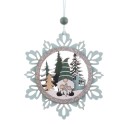 Collana stella legno blu