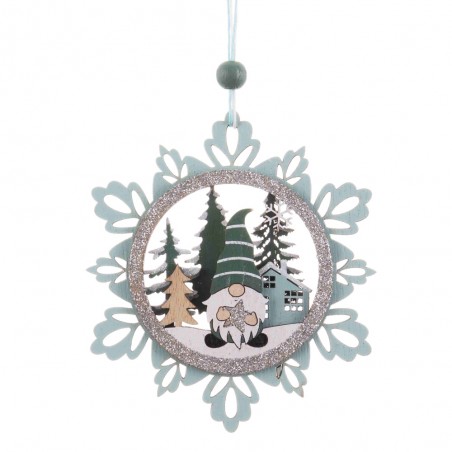 Collana stella legno blu