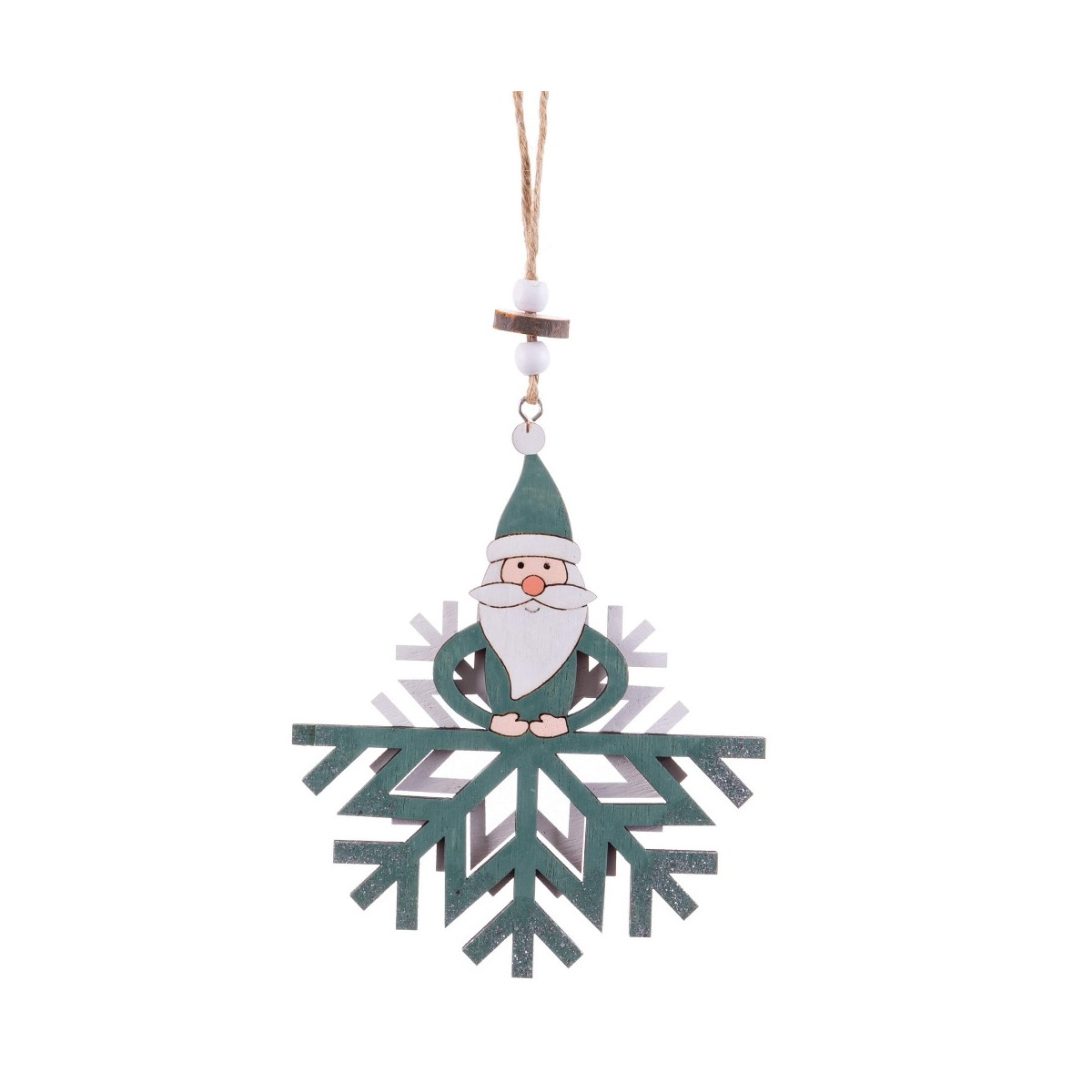 Ciondolo babbo natale in legno 14 x 12 x 0 70 cm