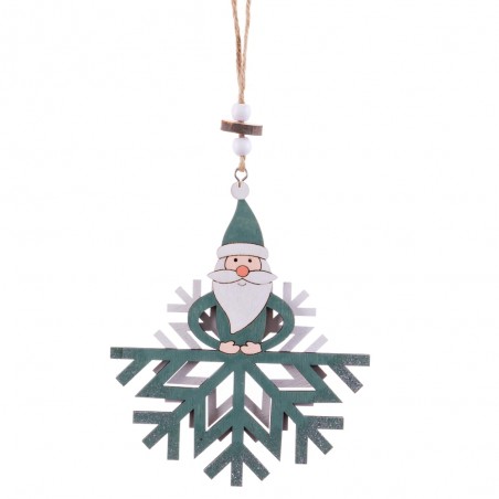 Ciondolo babbo natale in legno 14 x 12 x 0 70 cm