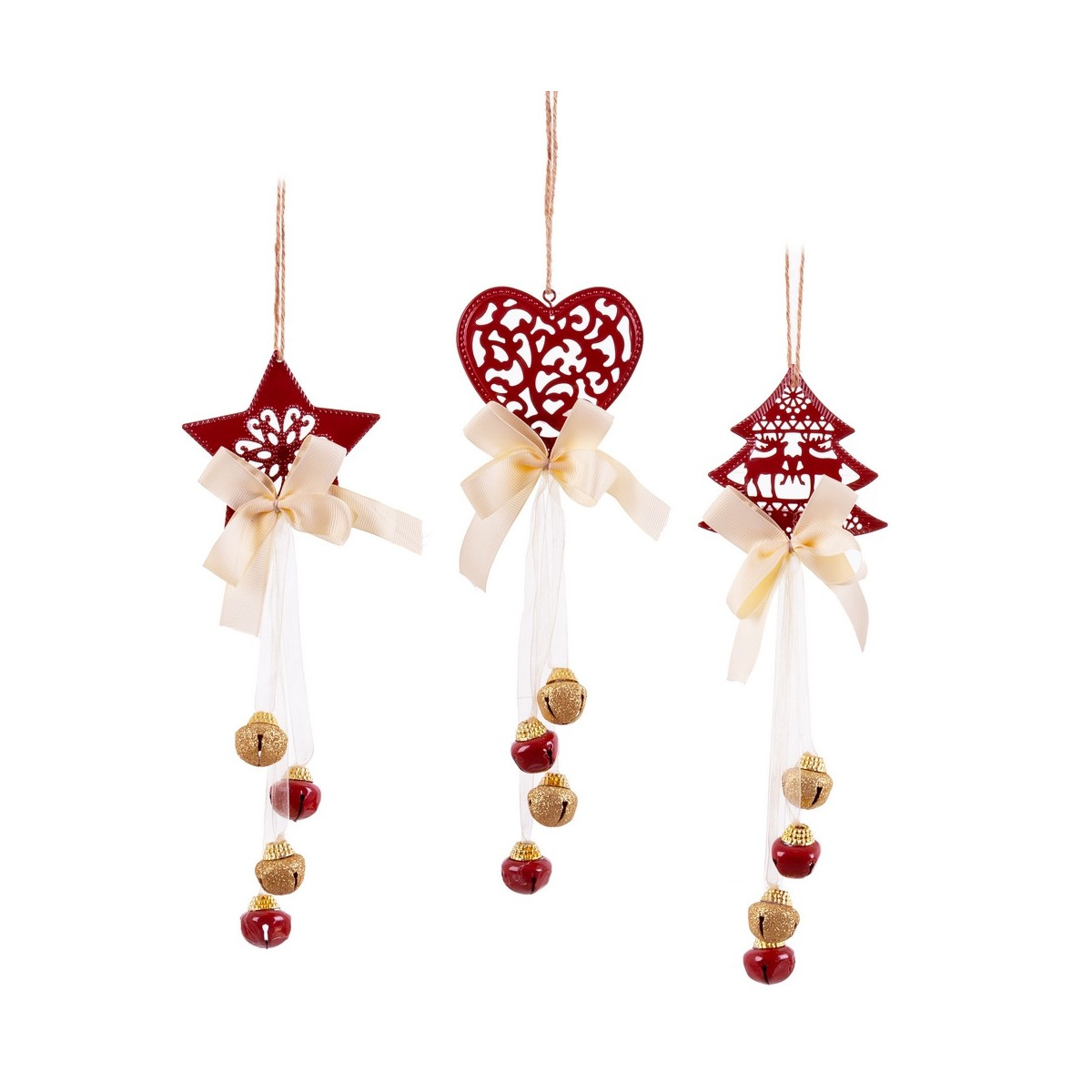 Pendente campanelle rosse 3 m 9 x 3 x 35 cm