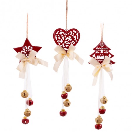 Pendente campanelle rosse 3 m 9 x 3 x 35 cm