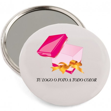 Specchio con logo o foto a colori e testo personalizzato