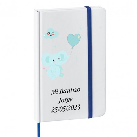 Quaderno per battesimo o baby shower personalizzato con testo e data