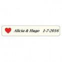 Ventaglio in bambù personalizzato con adesivo a forma di cuore