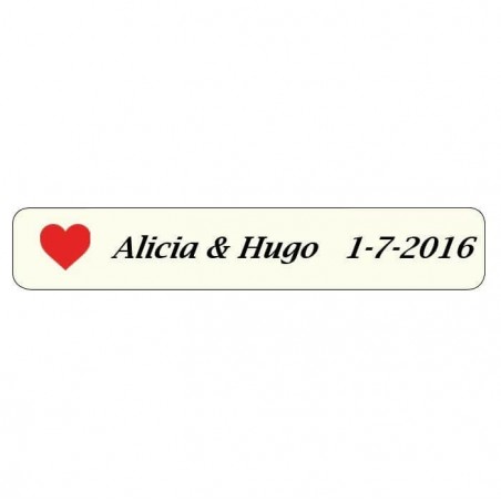 Ventaglio in bambù personalizzato con adesivo a forma di cuore