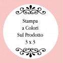 Personalizzazione con stampa digitale con testo a colori, foto o logo di dimensioni 3 x 3 cm