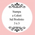 Personalizzazione con stampa digitale con testo foto o logo in quadricromia di 3 x 3 cm