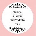 Personalizzazione con stampa digitale con testo a colori, foto o logo di dimensioni 7 x 7 cm