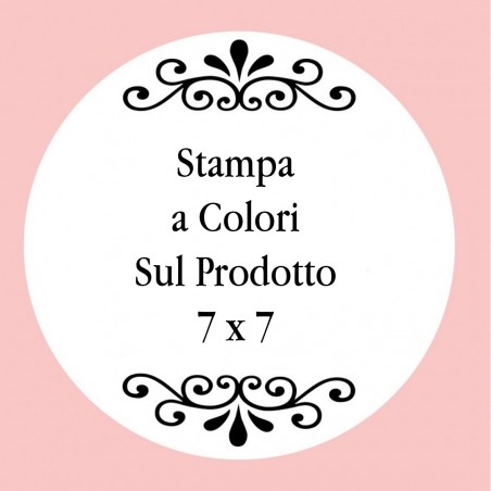 Personalizzazione con stampa digitale con testo foto o logo a colori di 7 x 7 cm