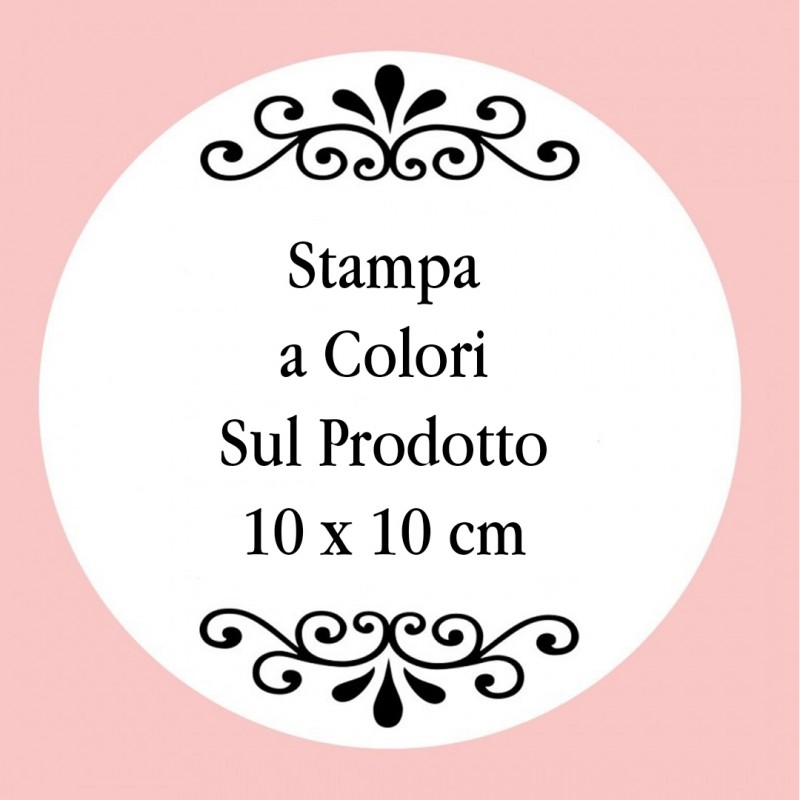 Personalizzazione con stampa digitale con testo foto o logo a colori di 10 x 10 cm