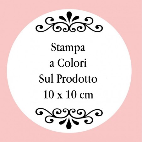 Personalizzazione con stampa digitale con testo, foto o logo a colori di 10 x 10 cm