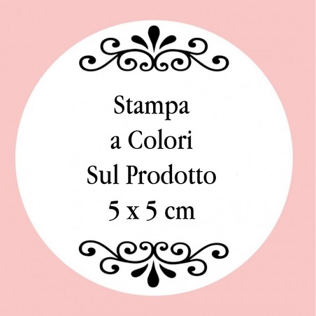 Personalizzazione con stampa digitale con testo foto o logo a colori di 5 x 5 cm