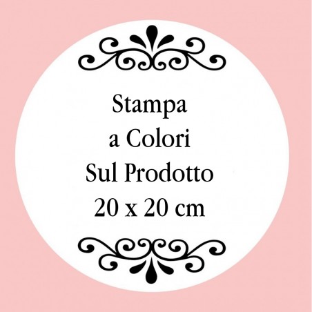 Personalizzazione con stampa digitale con testo foto o logo a colori di 20 x 20 cm