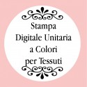 Personalizzazione con stampa digitale con testo, foto o logo a colori per 1 unità tessile