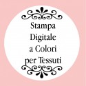 Personalizzazione con stampa digitale con testo foto o logo a colori per tessuti