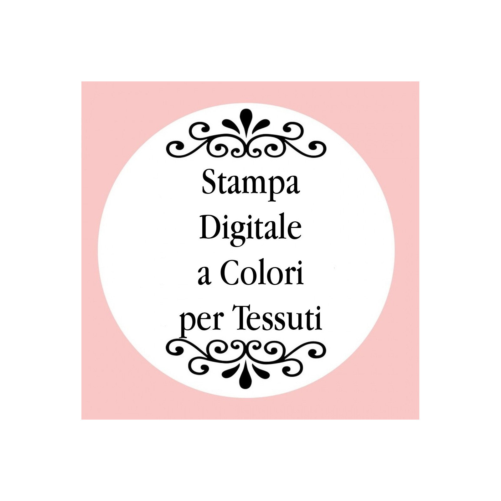 Personalizzazione con stampa digitale con testo, foto o logo a colori per tessuti