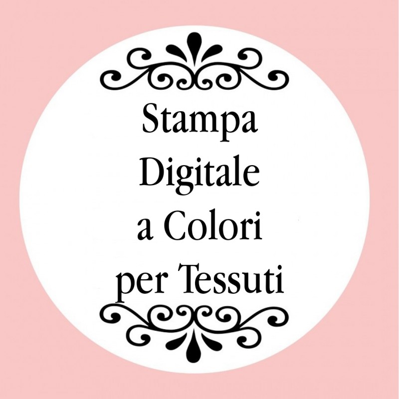 Personalizzazione con stampa digitale con testo, foto o logo a colori per tessuti