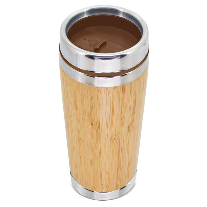 Vaso Termico in Bambù 500ml Doppia Parete per Mantenere la Temperatura