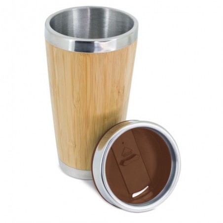 Vaso Termico in Bambù 500ml Doppia Parete per Mantenere la Temperatura
