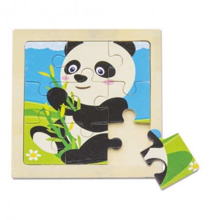 Set di 5 Puzzle Infantili in Legno Animali e Veicoli