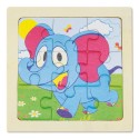 Set di 5 Puzzle Infantili in Legno Animali e Veicoli
