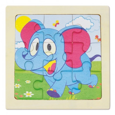 Set di 5 Puzzle Infantili in Legno Animali e Veicoli