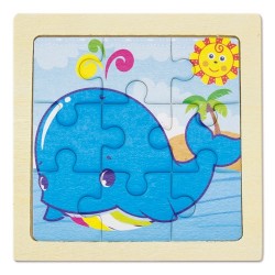 Set di 5 puzzle in legno naturale Junior
