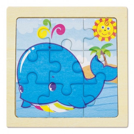 Set di 5 Puzzle Infantili in Legno Animali e Veicoli