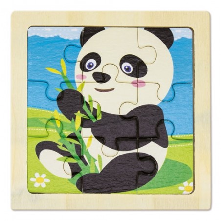 Set di 5 Puzzle Infantili in Legno Animali e Veicoli
