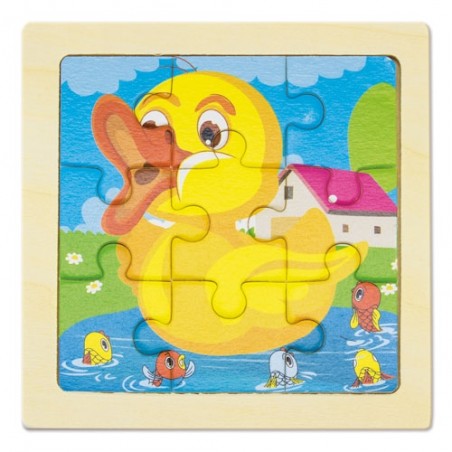 Set di 5 Puzzle Infantili in Legno Animali e Veicoli