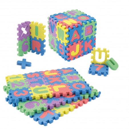 Puzzle in Gomma EVA con Lettere e Numeri Giocattolo Educativo per Bambini