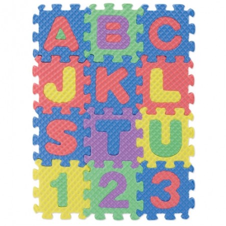 Puzzle in Gomma EVA con Lettere e Numeri Giocattolo Educativo per Bambini