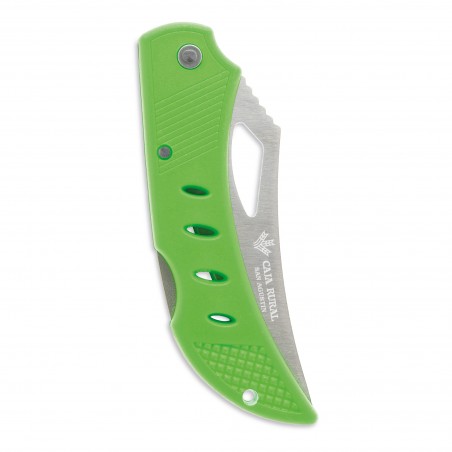 Coltello con lama metallica e impugnatura colorata