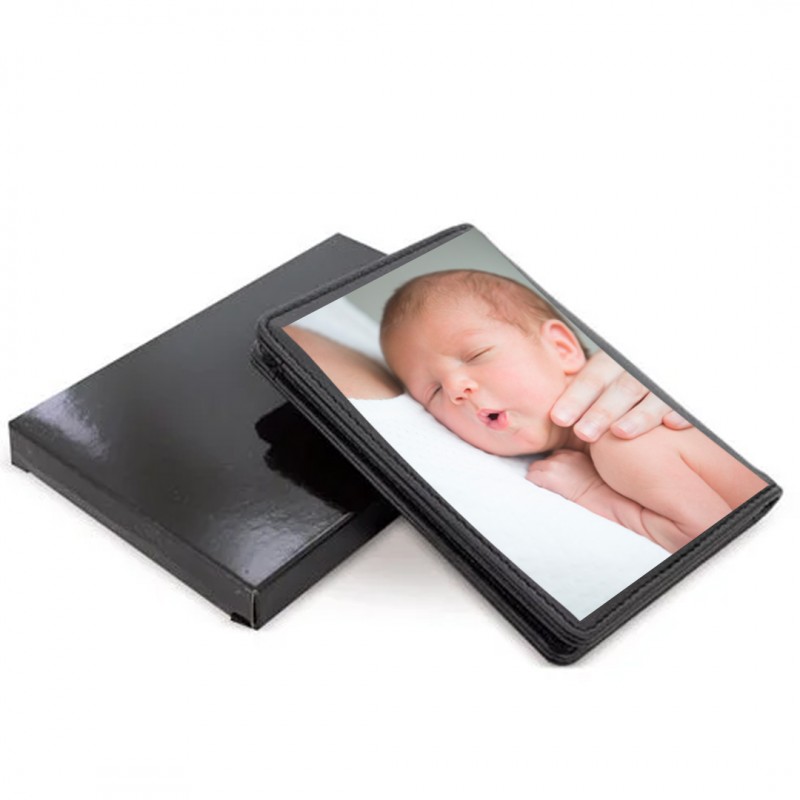 Maverton Portafoglio Personalizzato - Portacarte in Pelle Bovina Uomo - Nero Esterno Marrone Interno - Regalo Compleanno