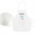 Delantal infantile unicorno con cappello personalizzato con nome