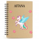 Quaderno unicorno personalizzato con nome