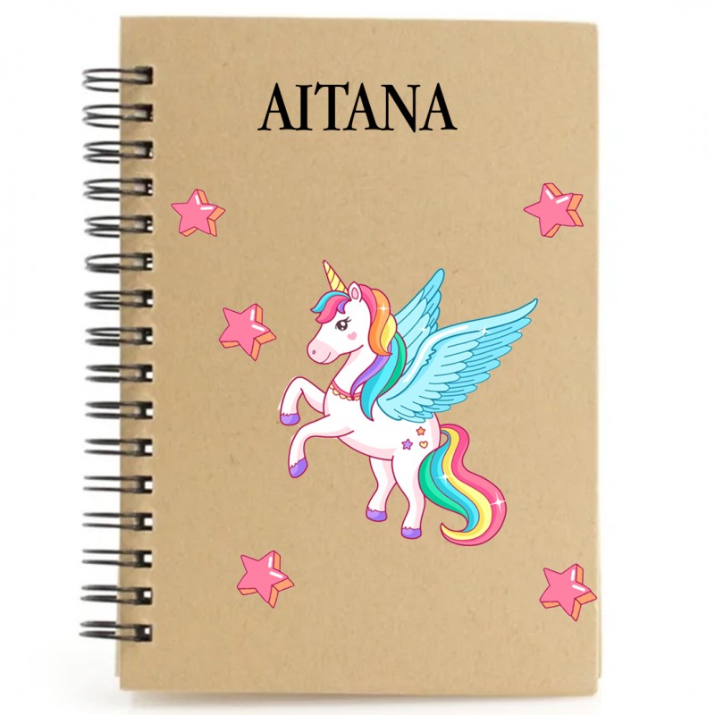 Quaderno unicorno personalizzato con nome