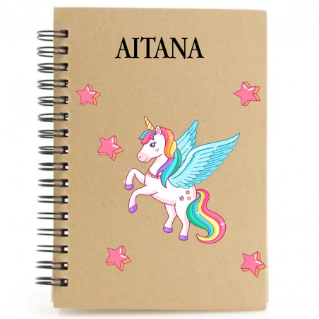 Quaderno unicorno personalizzato con nome