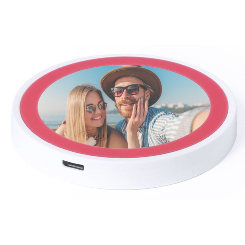 Caricabatterie wireless personalizzato con foto a colori