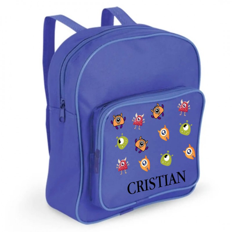 Zaino per bambini Monsters personalizzato con nome Zaino per bambini Monsters personalizzato con nome