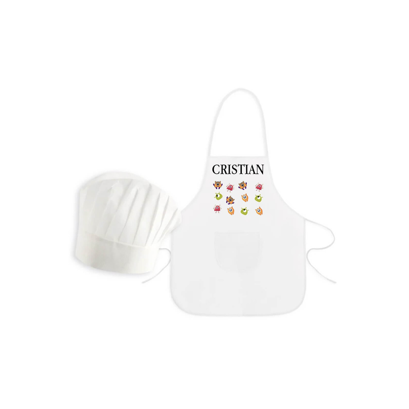 Grembiule per bambini mostro personalizzato con nome
