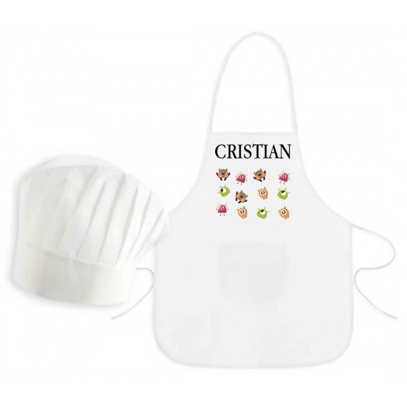 Grembiule per bambini mostro personalizzato con nome