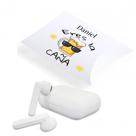 Cuffie bluetooth presentate in una confezione regalo personalizzata eres la caña