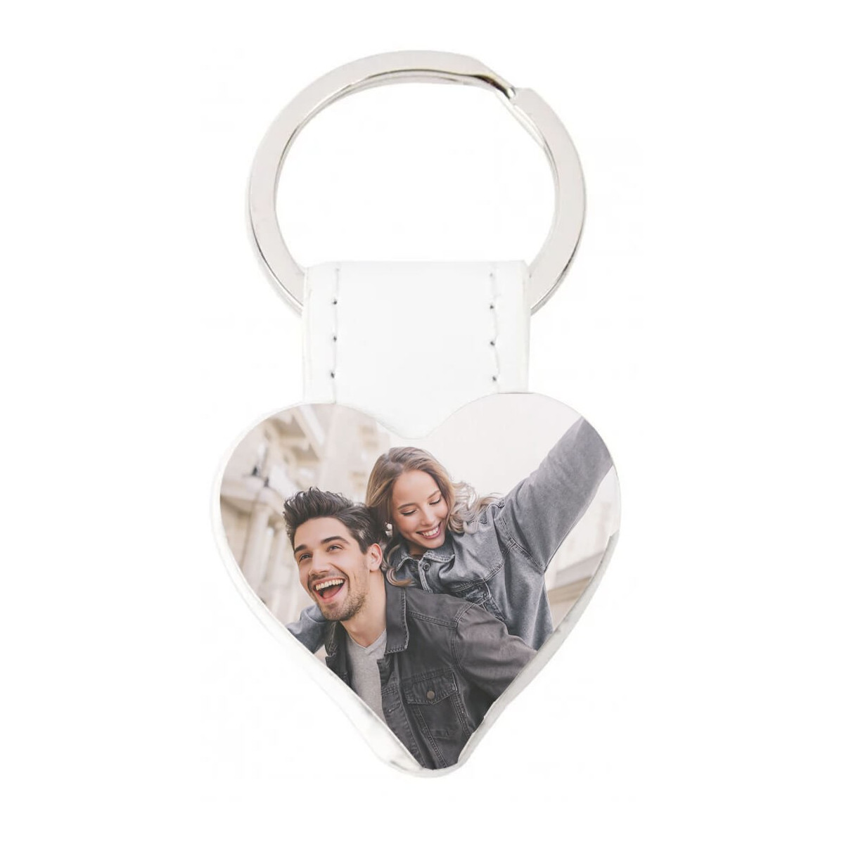 Portachiavi cuore personalizzato con foto a colori