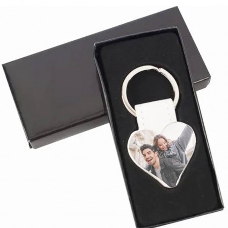 Portachiavi a forma di cuore personalizzato con foto a colori