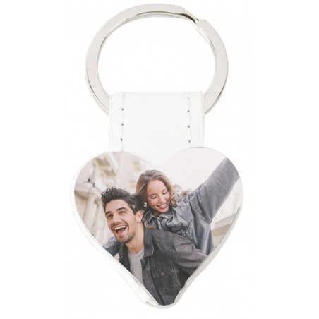 Portachiavi a forma di cuore personalizzato con foto a colori