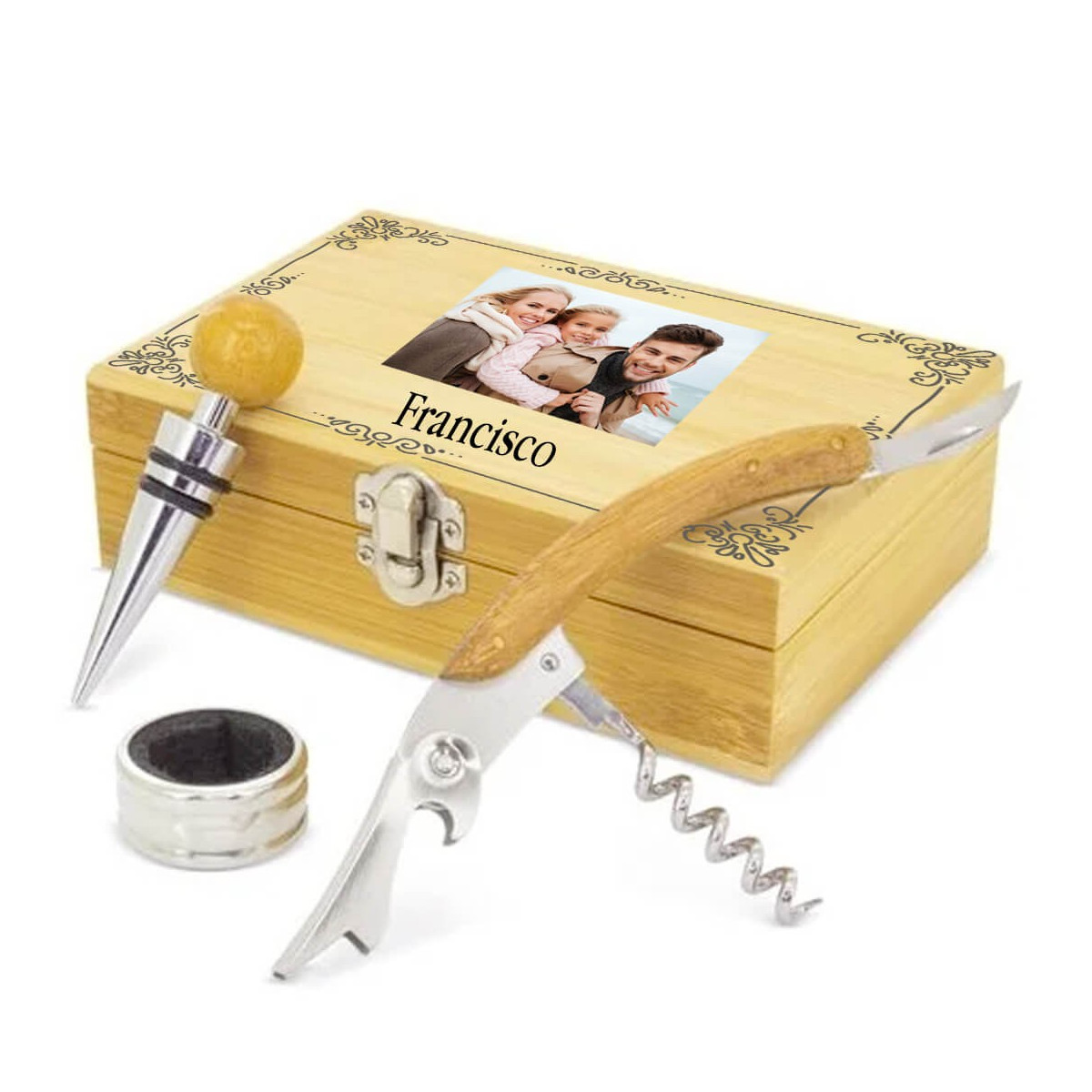 Set vino personalizzato con nome e foto a colori