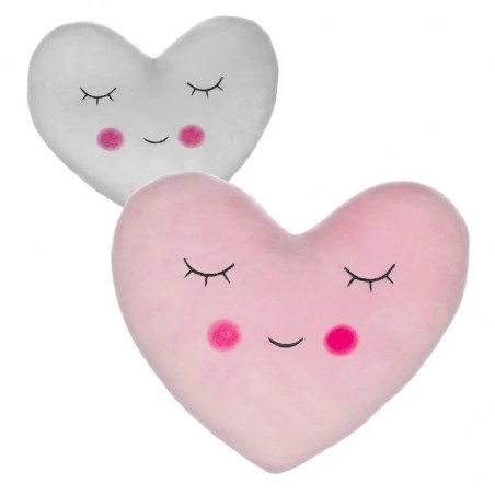 Cuscino a forma di cuore in due colori rosa e grigio