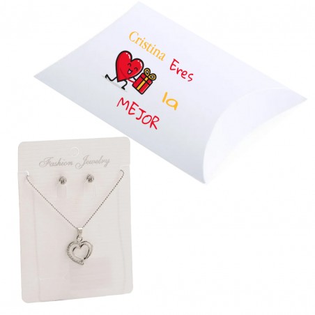 Collana con orecchini in scatola regalo personalizzata con nome sei la migliore